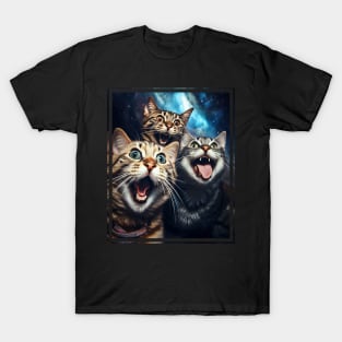 Funny Cat Moon Selfie Cute Kitten T-Shirt